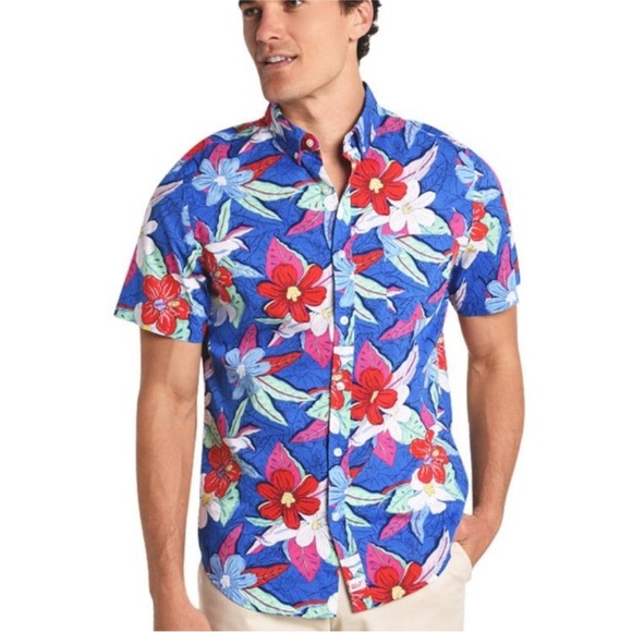 Vineyard Vines Beach Floral Slim Fit Murray Shirt Small - Picture 1 of 6